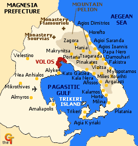map of greece - pelion