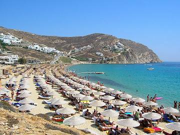 Elia Beach, Mykonos Greece