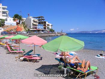 Agios Nikolaos town beach in Crete Island Greece